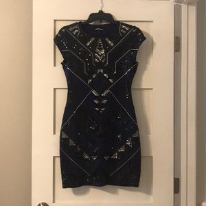 Women’s blue sequined party dress